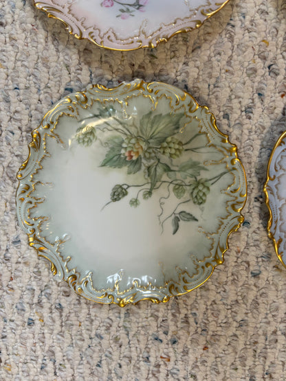Gorgeous Limoges plate set with gold and florals! As is!