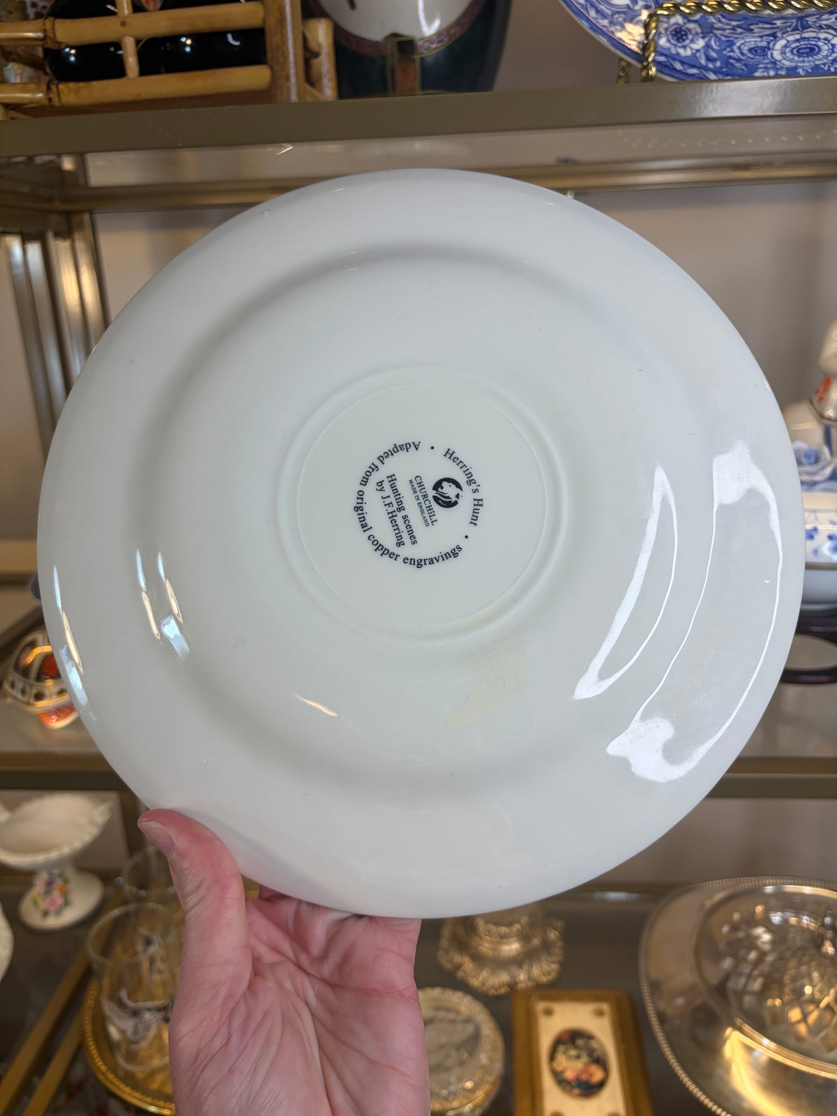 Churchill Herrings Hunt Brown Multicolor Transferware plate!