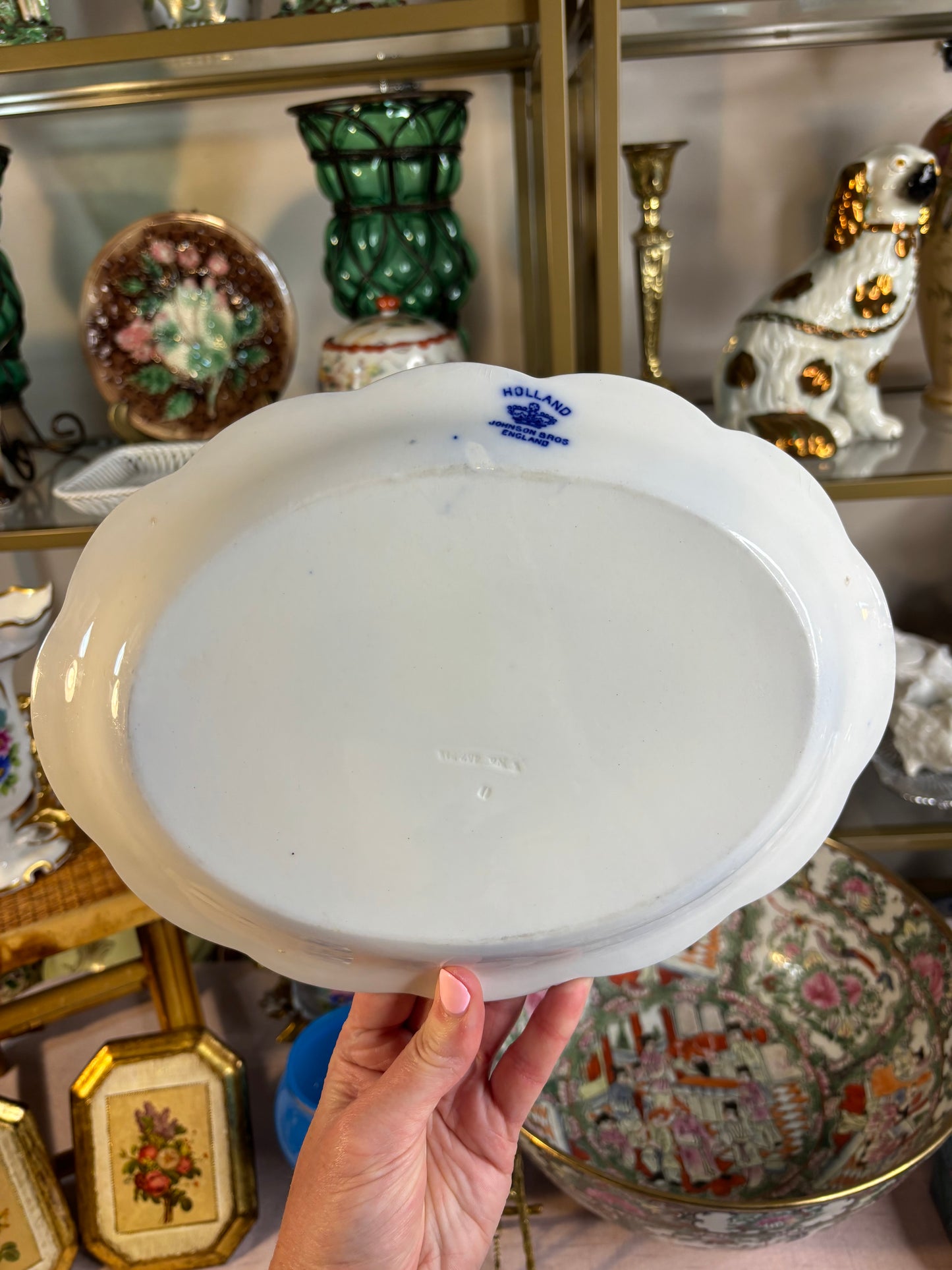 Beautiful Johnson Brothers platter in the Holland Flow Blue pattern!