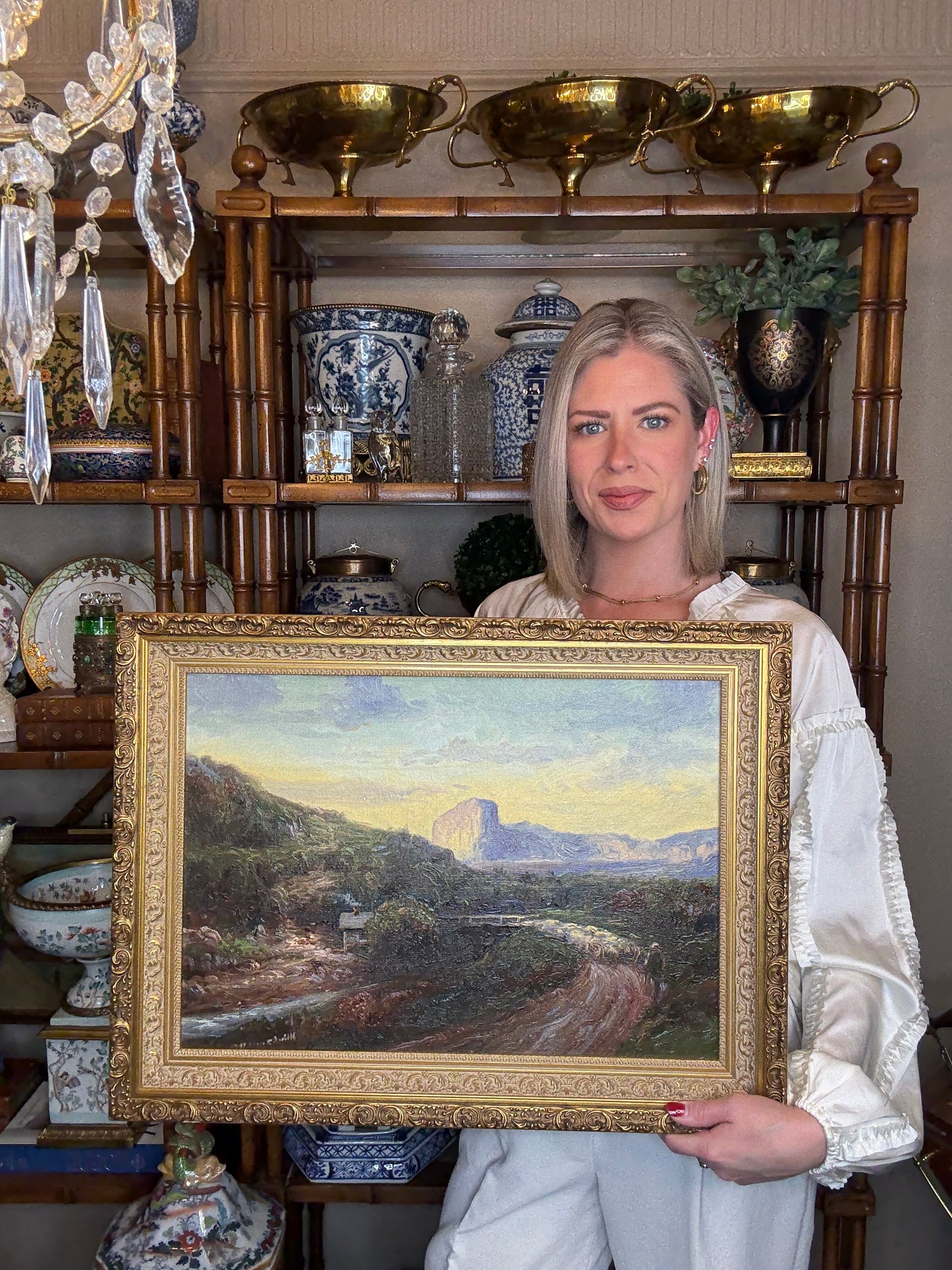 Antique Oil Painting by Henry Hulsmann (1849–1930) Framed Size: 24” x 18”