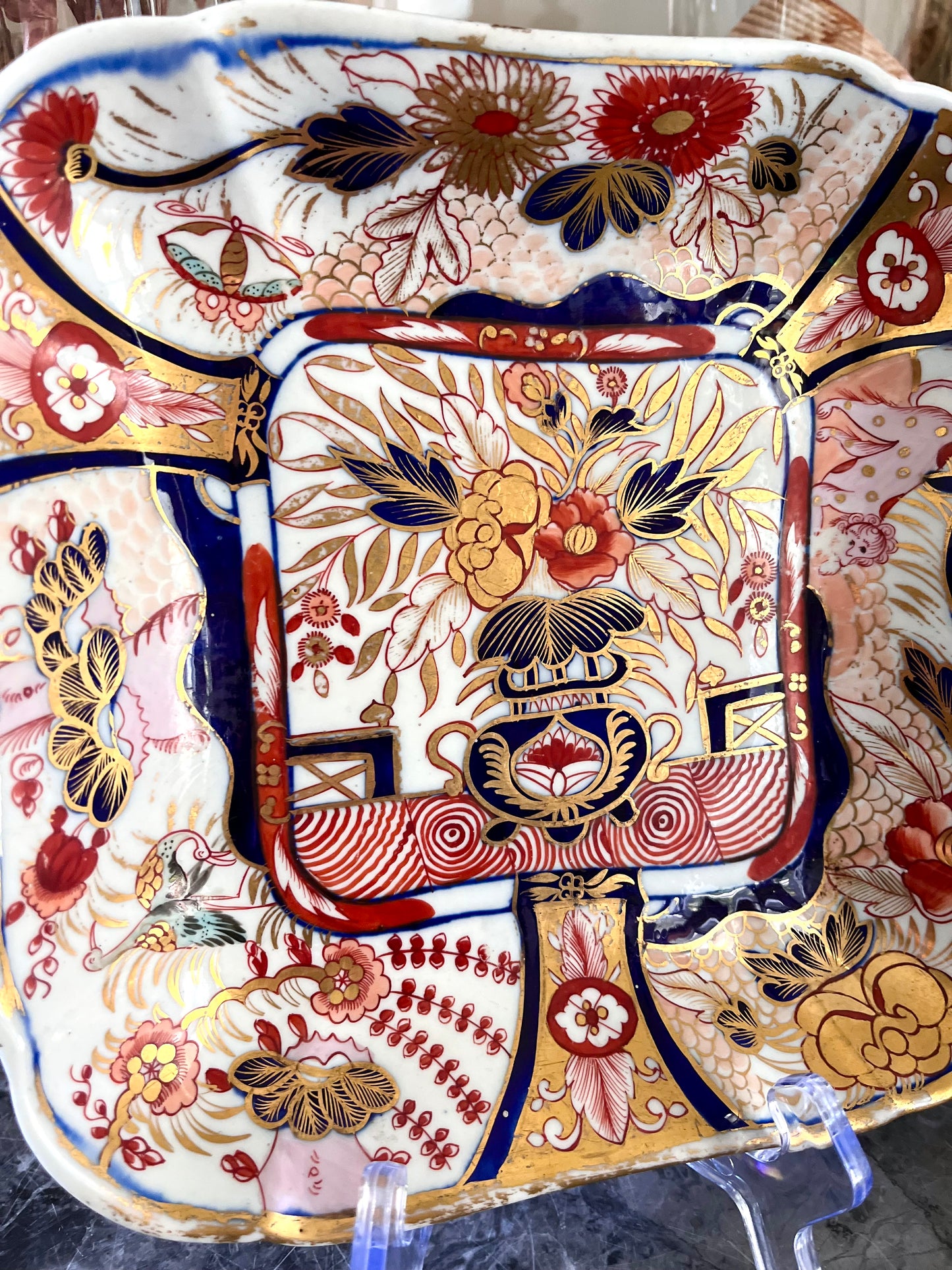 Coalport Porcelain Square Dish, Circa 1805 — Japan Pattern, Georgian Period