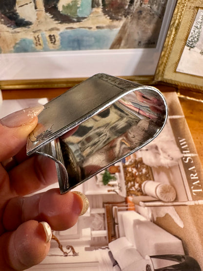 Vintage Silver Plated Figural Book-Shaped Napkin Ring Monogrammed “Jack”, 2”