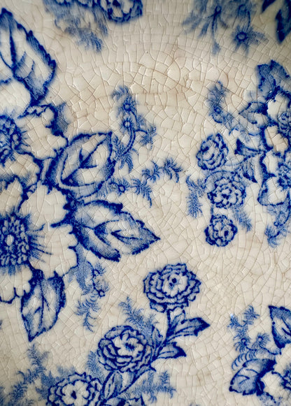 Taylor, Smith & Taylor “Dogwood” Blue Round Vegetable Bowl, c. 1940’s