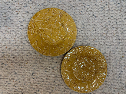 Reserved! Bordallo Pinheiro leaf plates pair!