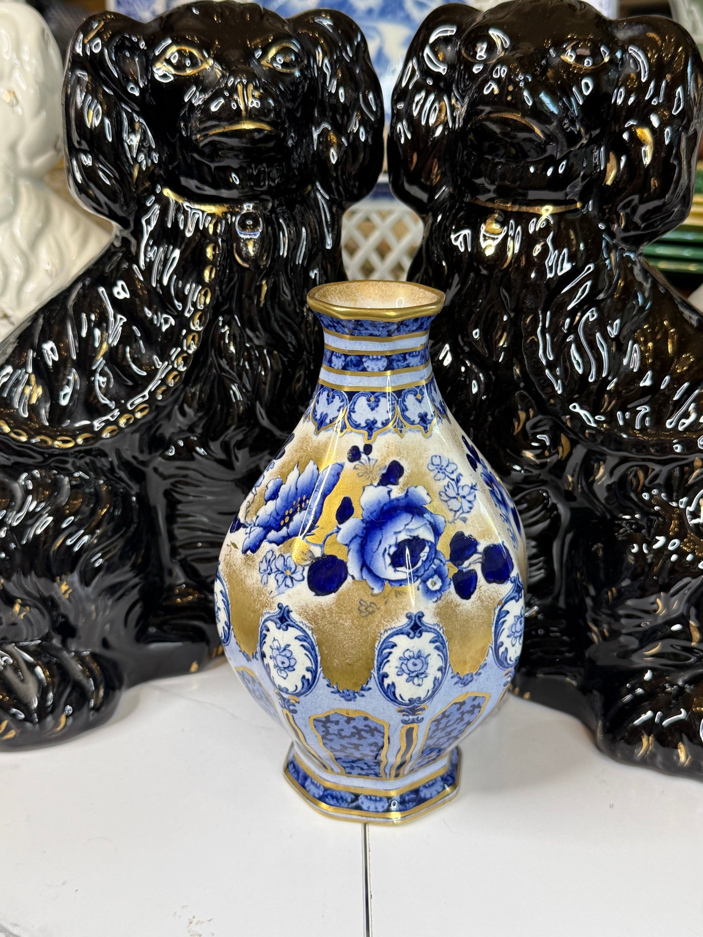 Pair of Antique Keeling & Co. Losol Ware Vases | Circa 1910 | Large 10"H, Small 6.5"H | Style DA4460