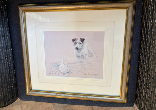 Sweetest Dog and duck signed, numbered, and framed print!