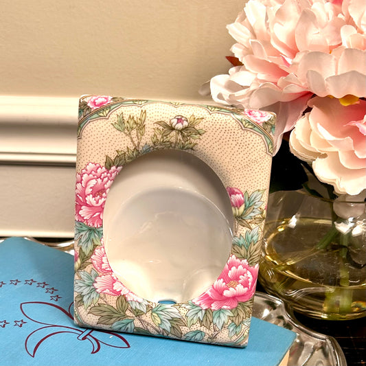 Delightful floral botanical stamped porcelain photo frame