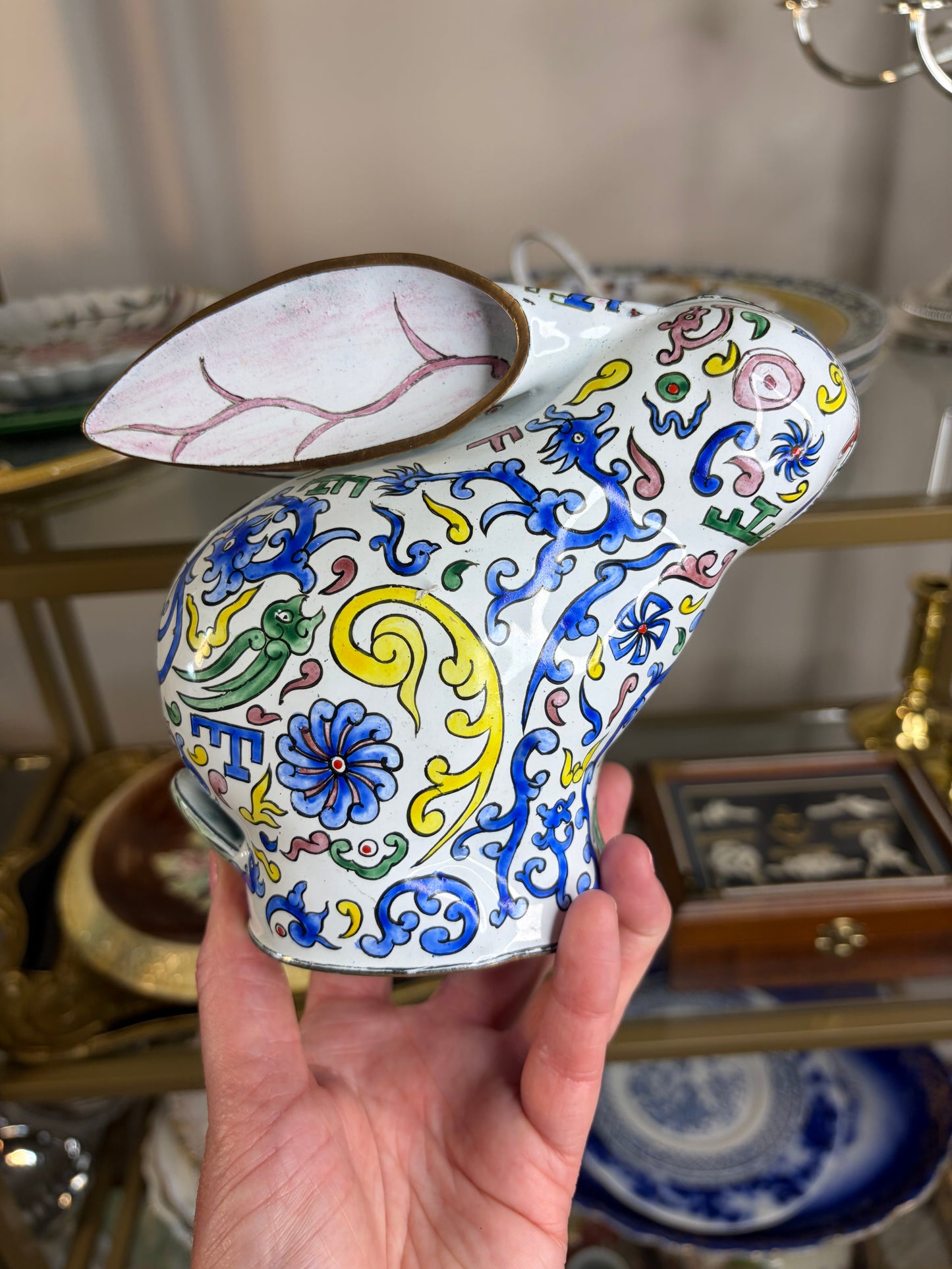 Chinoiserie enamel bunny!