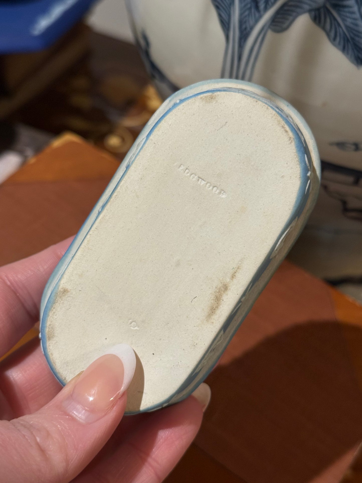 19th Century Blue Wedgwood Jasper match box, style DA4248