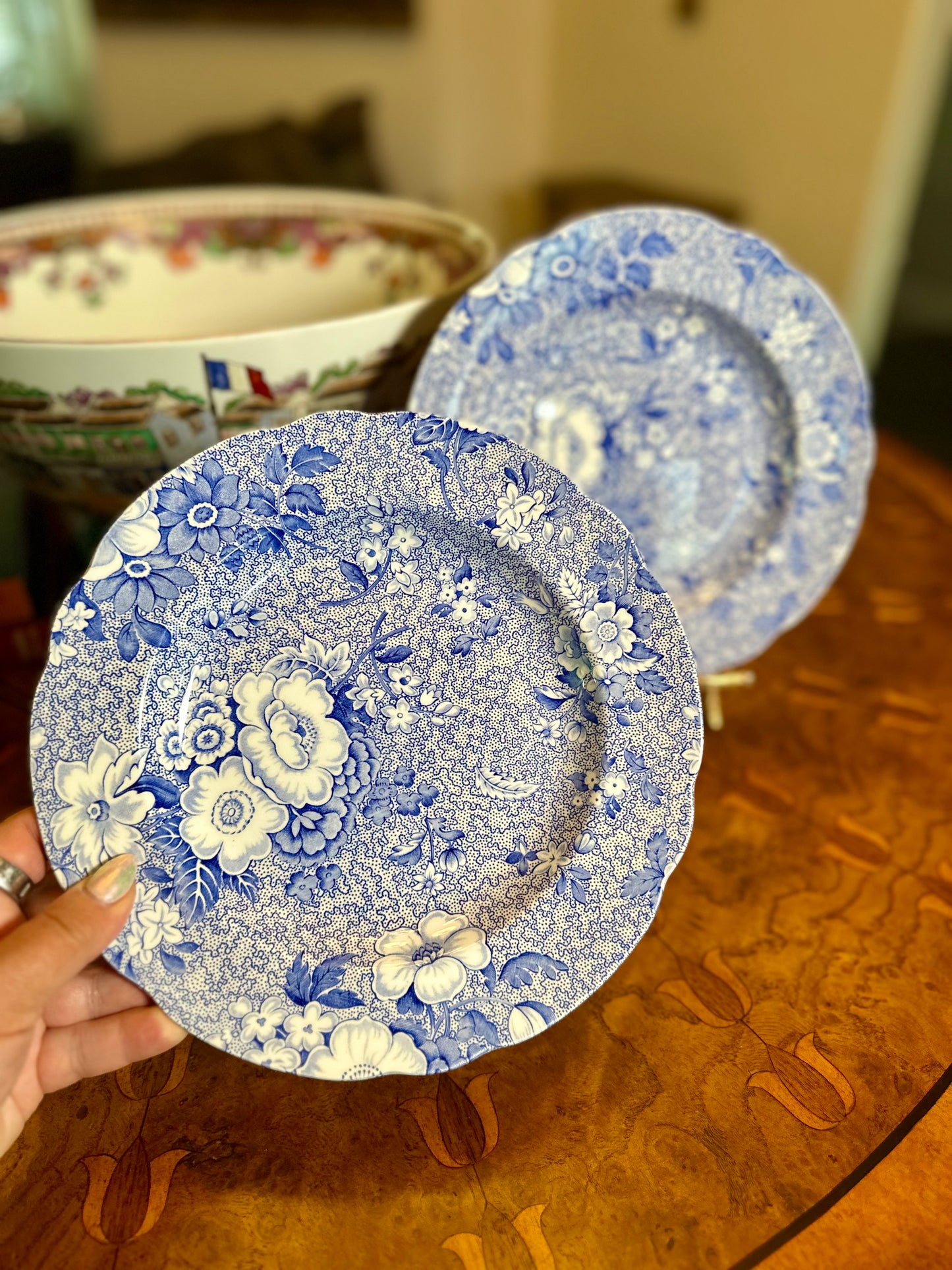 Spode Blue Room Collection Luncheon Plates | 4 Total, 3 Designs, Each Sold Separately