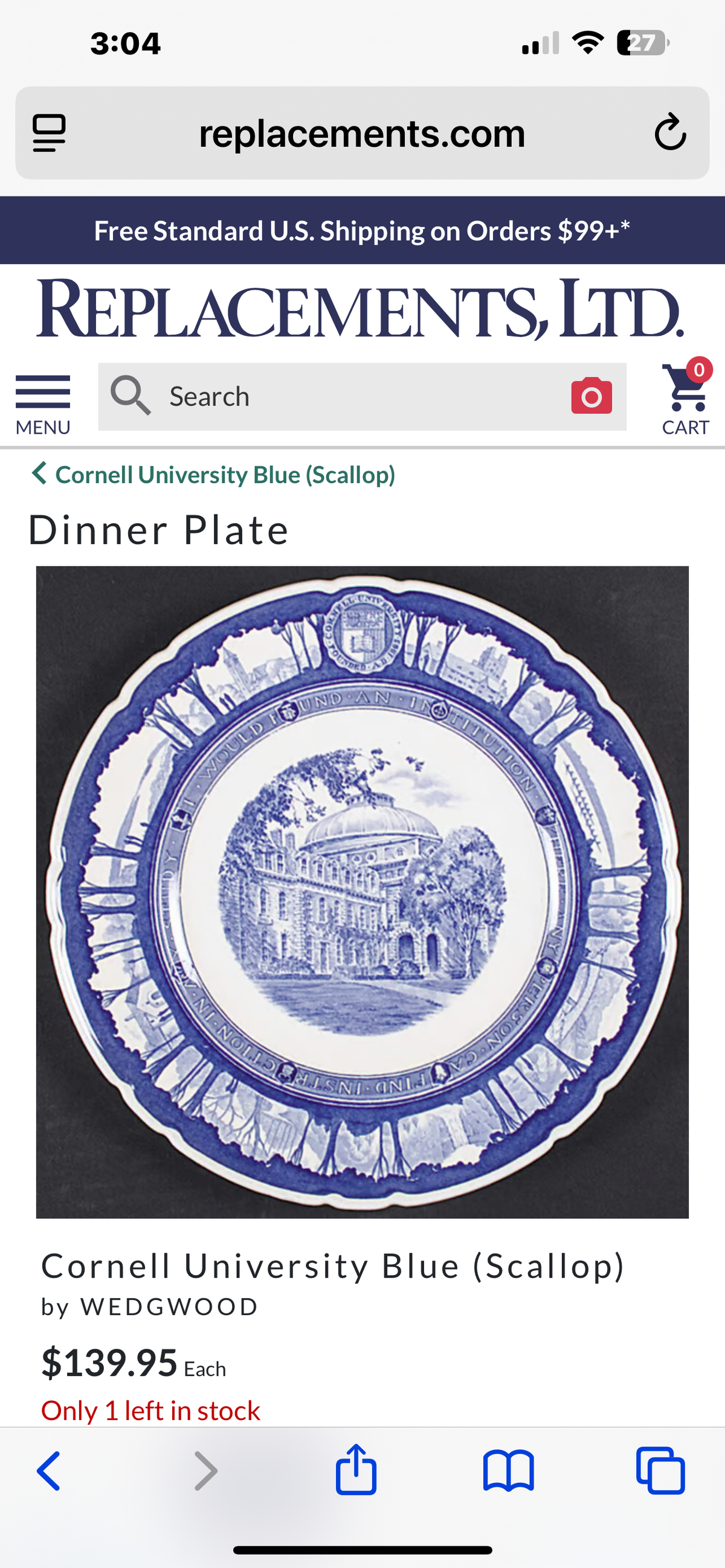 RARE Stunning SET OF 8 WEDGWOOD MIT MASSACHUSETTS INSTITUTE of TECHNOLOGY BLUE 10.5d  PLATES