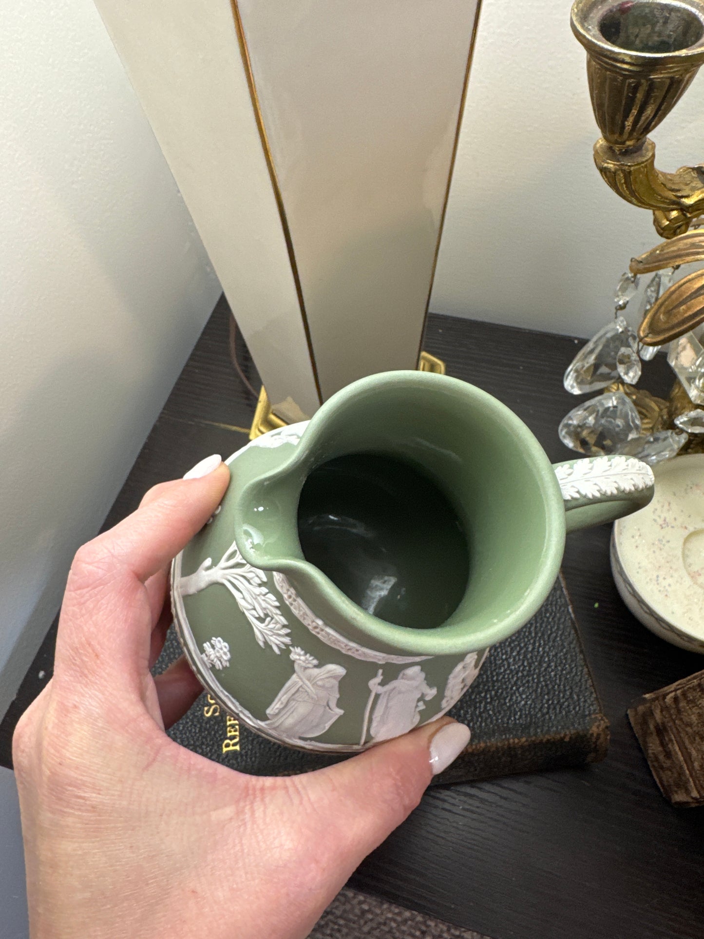 Wedgwood sage green pitcher
