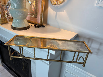 Mirrored Faux Bamboo wall shelf