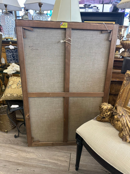 Monumental French Oil on Canvas Panel with Cherubs & Floral Swags | Paris Auction Find | 32” x 47”