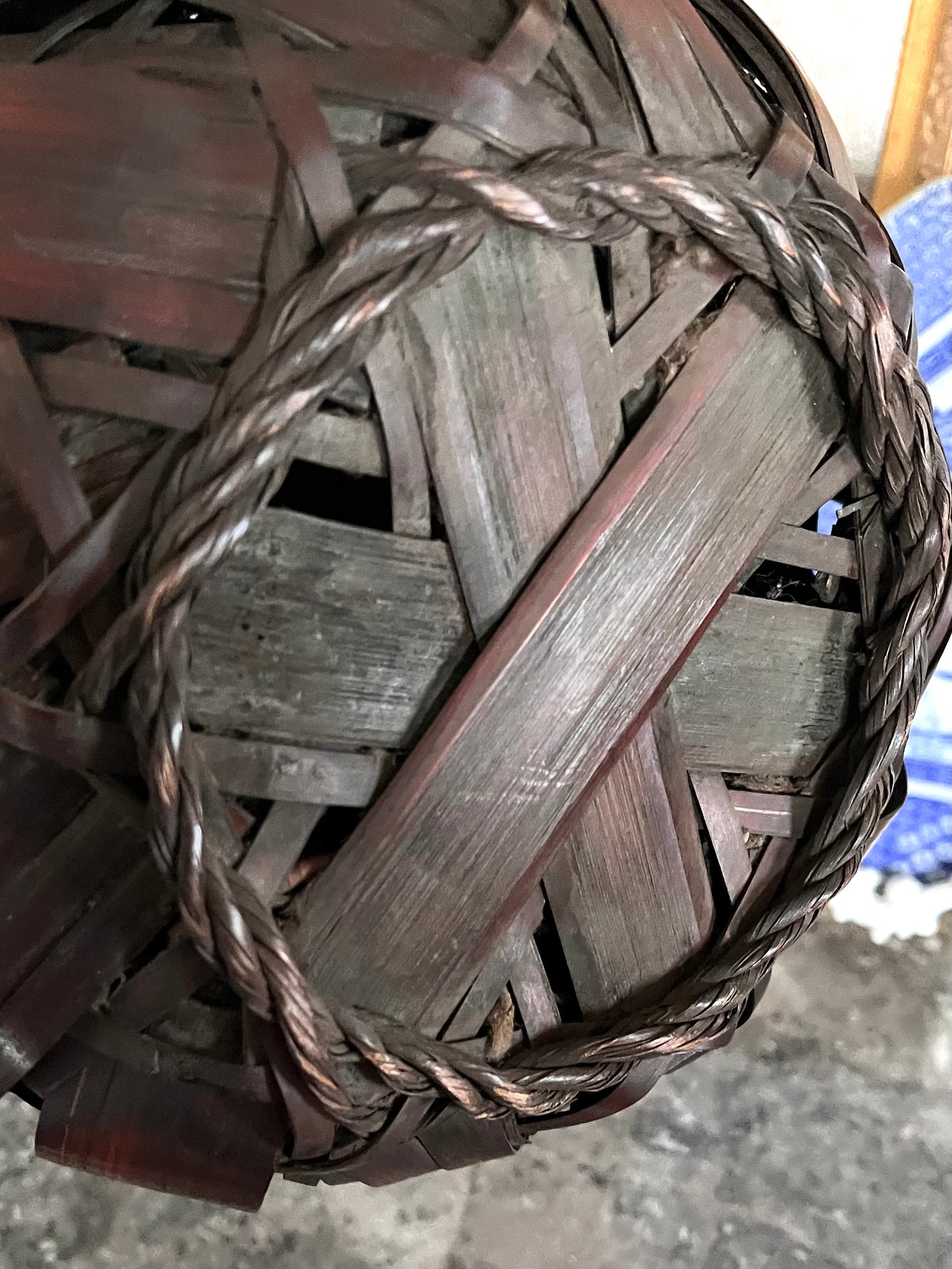 Sculptural Antique Japanese Bamboo Ikebana (Flower) Basket