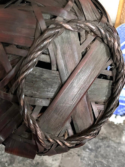 Sculptural Antique Japanese Bamboo Ikebana (Flower) Basket