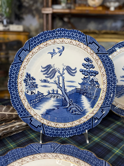 Vintage Booths Real Old Willow Chop Plate | A8025 | 11.5” Round Serving Platter | Made in England