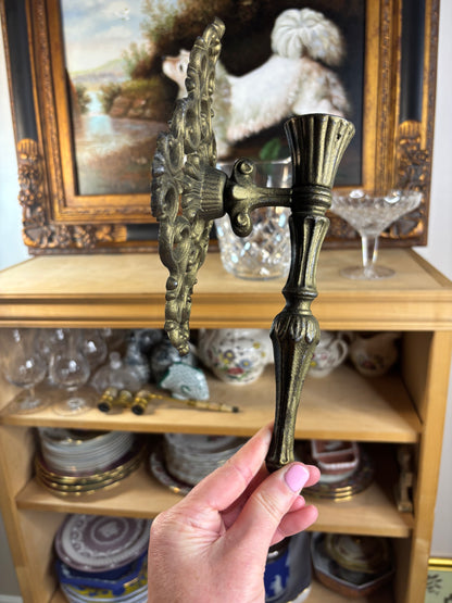 Lovely cast metal wall sconces pair!