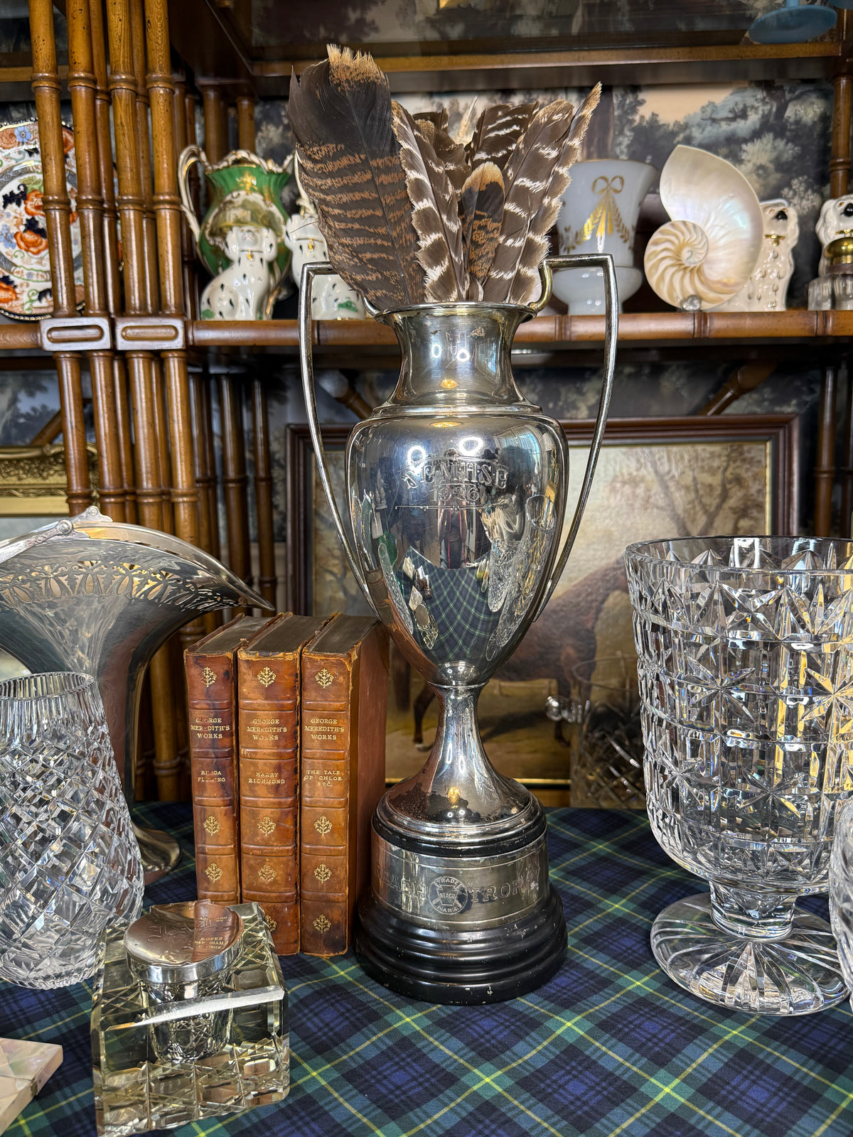 Antique 1926 A.J. Reach Baseball 16.5” Tall Trophy by Meriden Britannia Co. International Silver | Silver Plate Sporting Trophy | C781