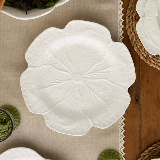 White Cabbage Ceramic Charger Plate | 13”D