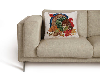Turkey Wool Hook Pillow | 16" x 20" | Designed by Mary Lake Thompson