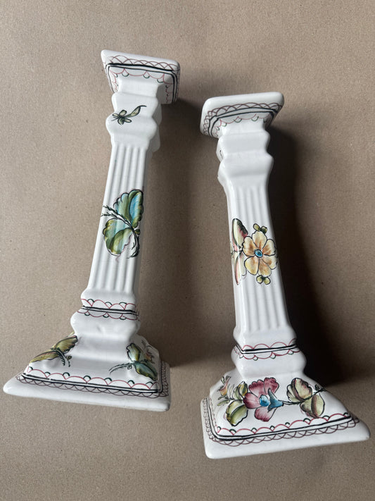 Hand-Painted Portuguese Candlesticks 🇵🇹10”