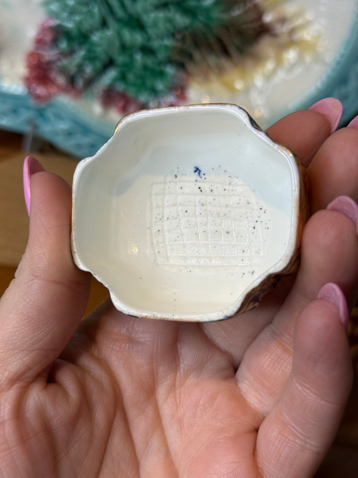 Antique Copeland Spode Imari Match Holder, c.1880 | English Porcelain Match Pot | 4” x 4” | #D3