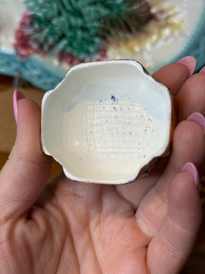 Antique Copeland Spode Imari Match Holder, c.1880 | English Porcelain Match Pot | 4” x 4” | #D3