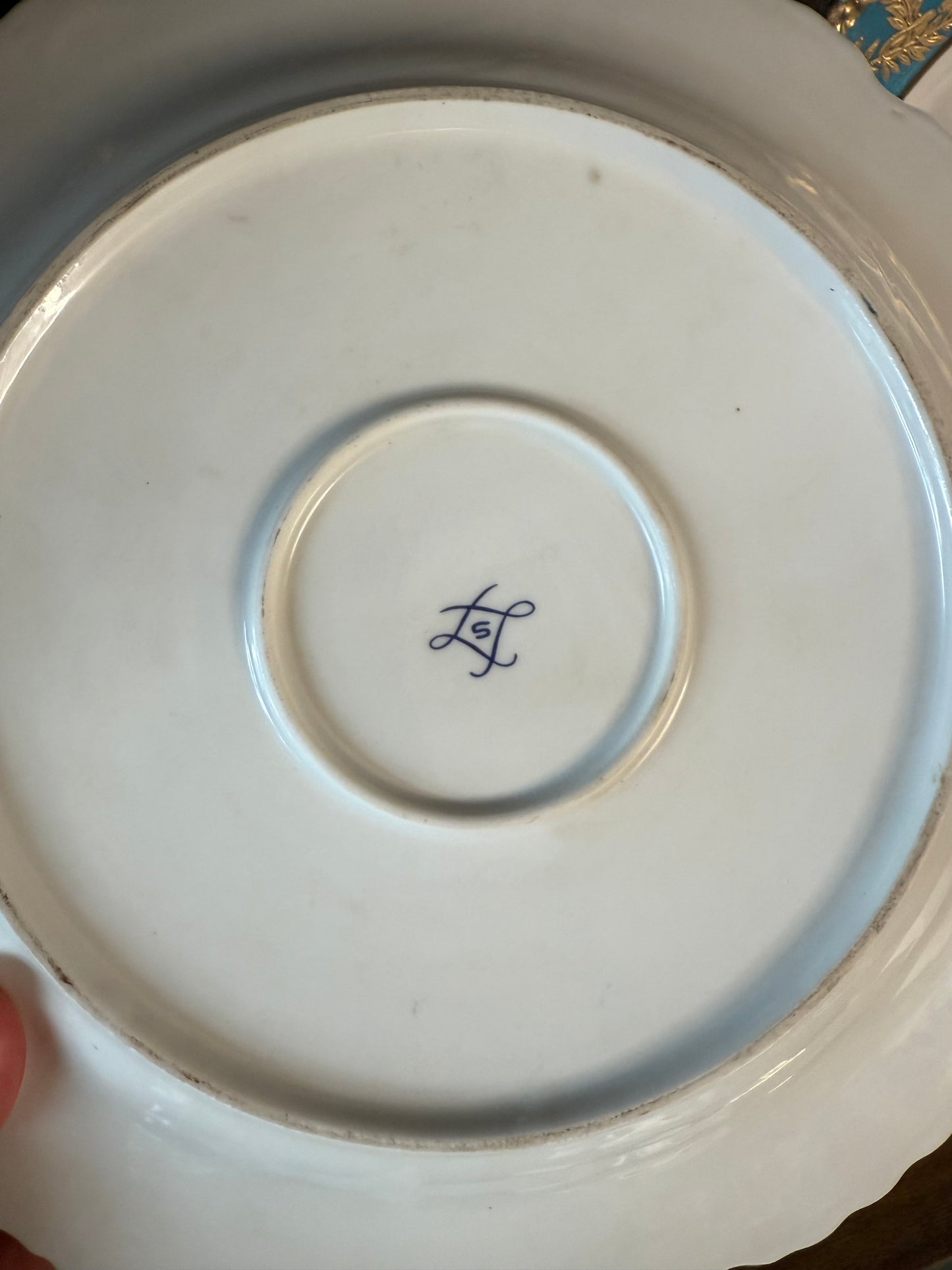 Gorgeous Pair of Cherub 11” Charger Hand Painted Gilt Charger Plates