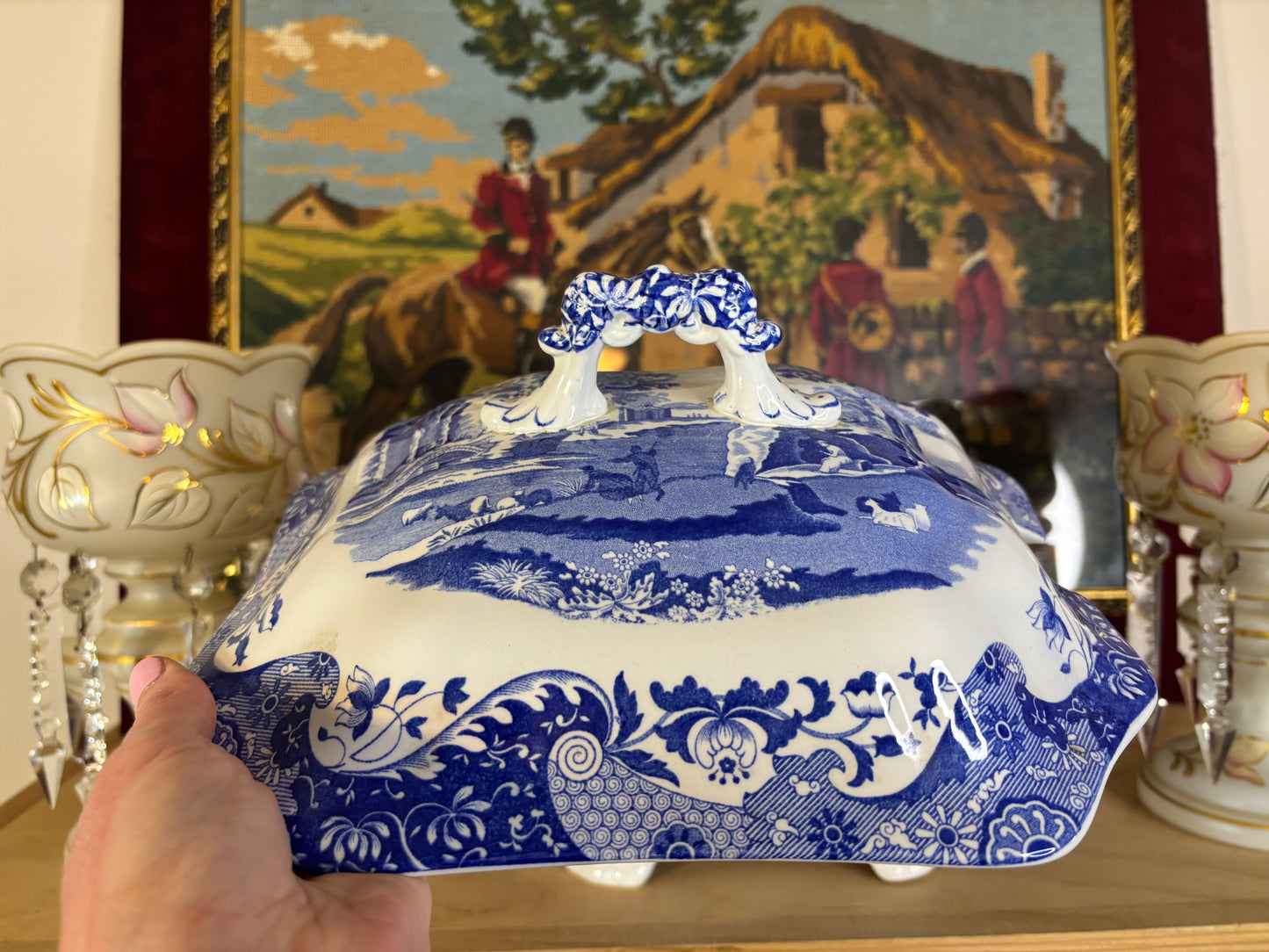 Stunning large Spode Blue Italian lidded tureen!