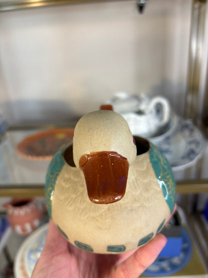 Lovely pottery duck planter!