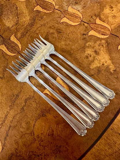Antique Fessenden Langdon Sterling Silver Oyster & Cocktail Forks, Set of 6 | 1912 Pattern