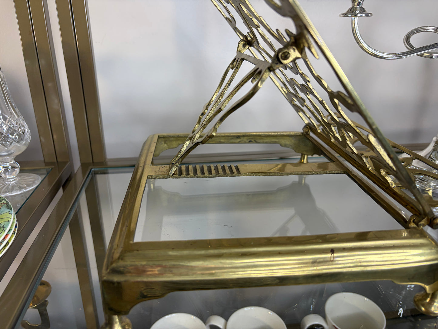 Lovely adjustable and foldable brass book stand!