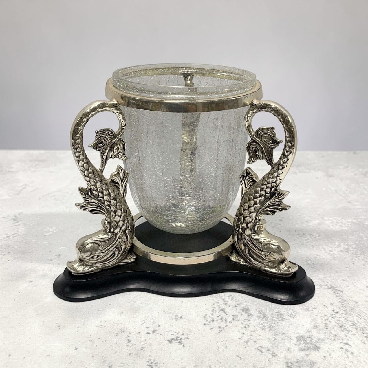 Chinoiserie Style Koi Fish Vase or Large Candle Holder
