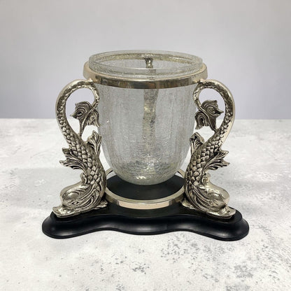 Chinoiserie Style Koi Fish Vase or Large Candle Holder