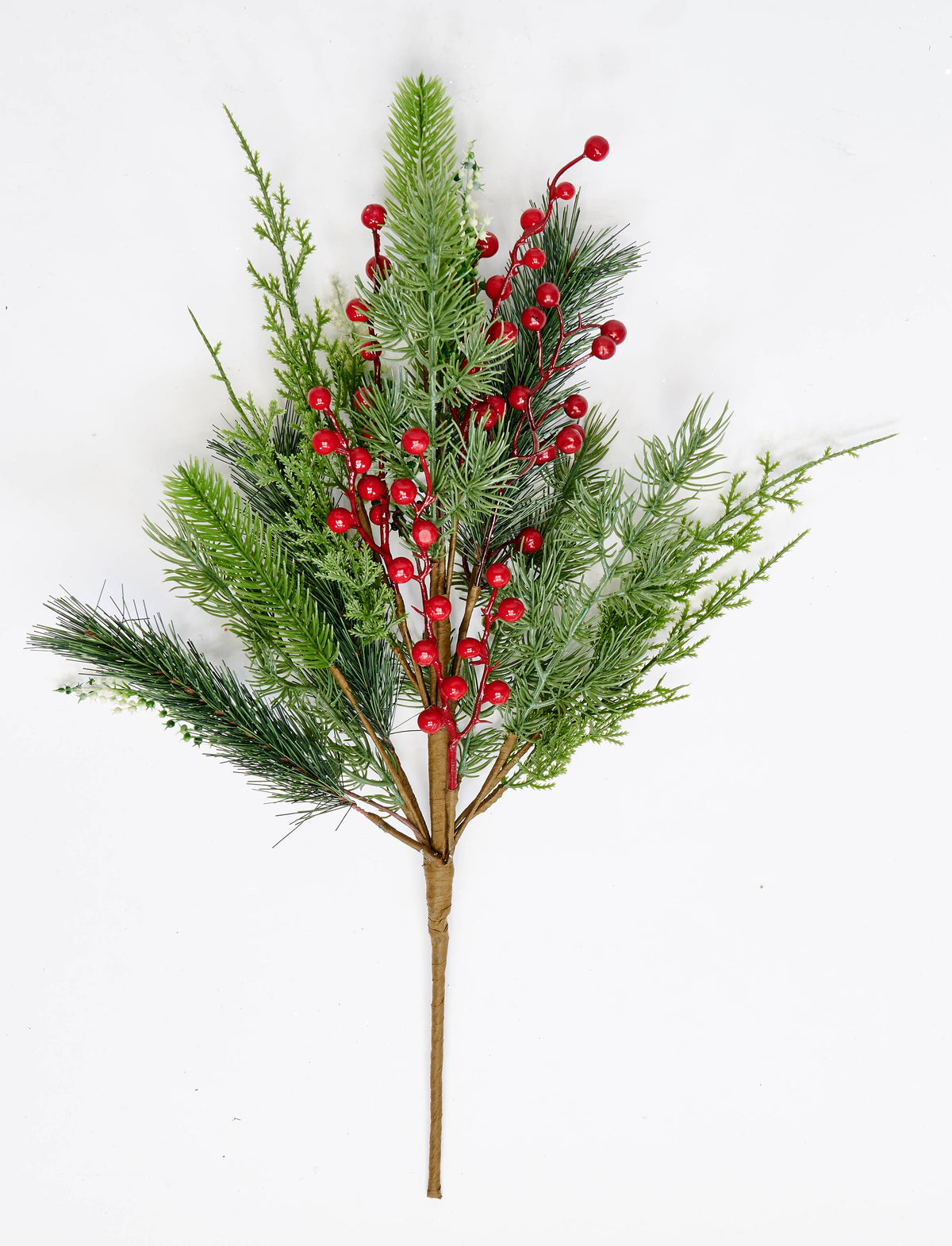 23" Pine & Red Berry Bush