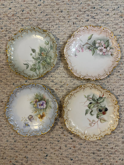 Gorgeous Limoges plate set with gold and florals! As is!
