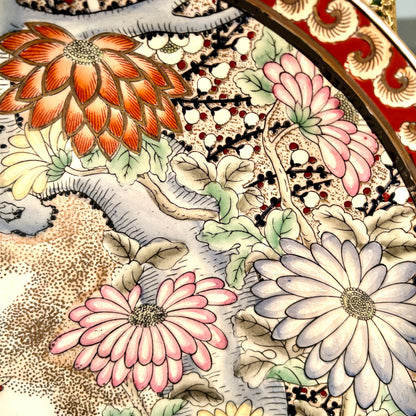 Gorgeous chinoiserie  chrysanthemum massive 14 in platter