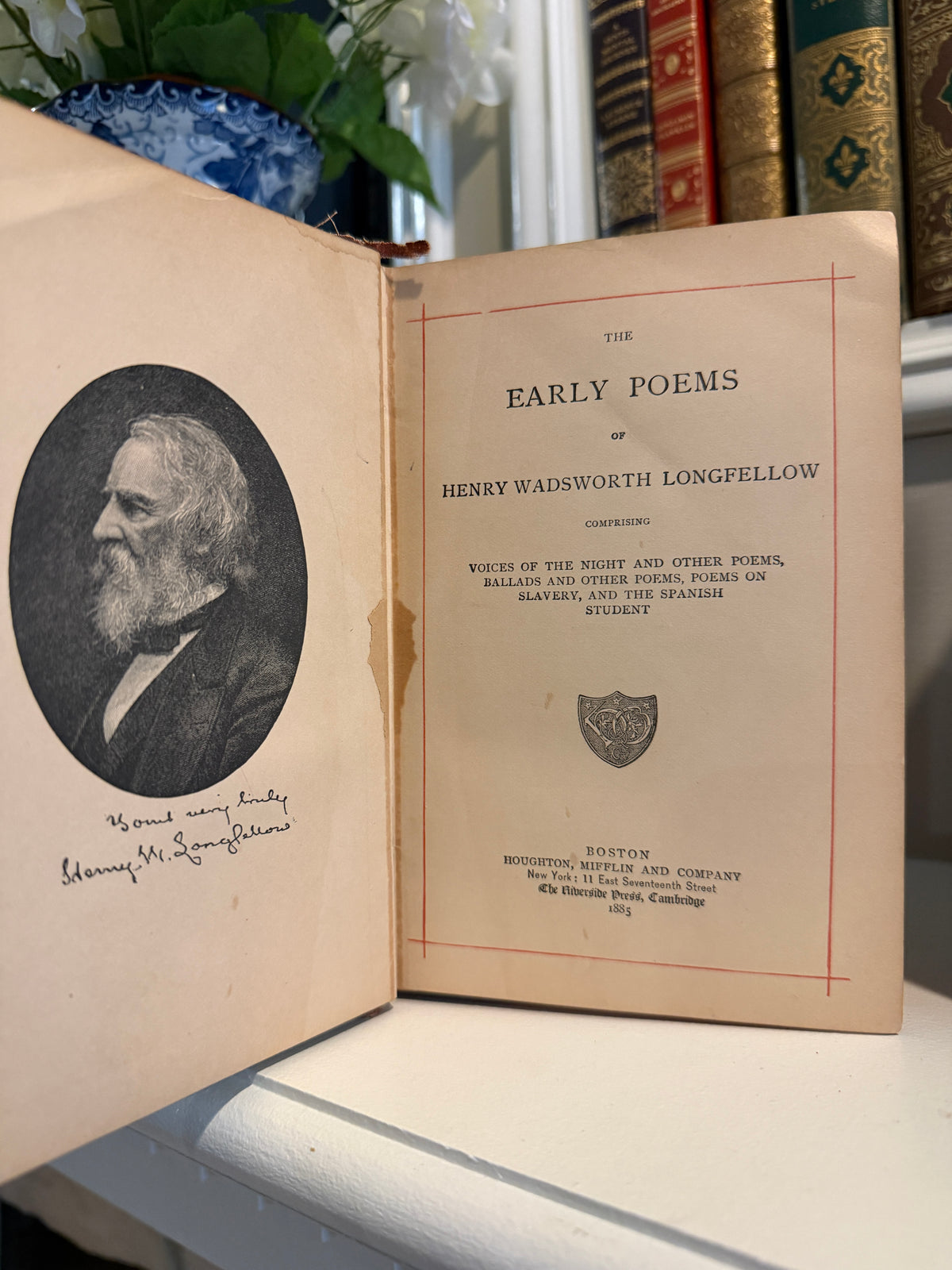 Set of 7 aged rare books Dickens, Longfellow 1885, Sterne & more