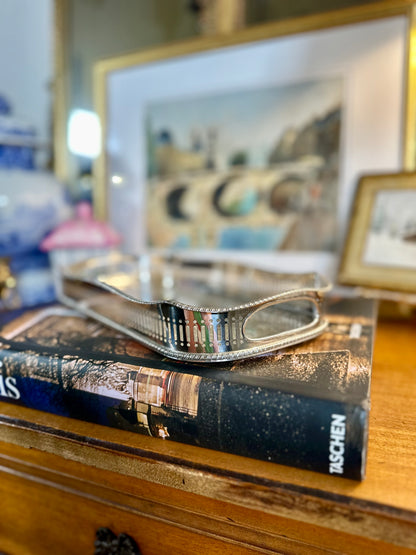 Sheffield Silver Plate on Copper Gallery Tray – England, 12"