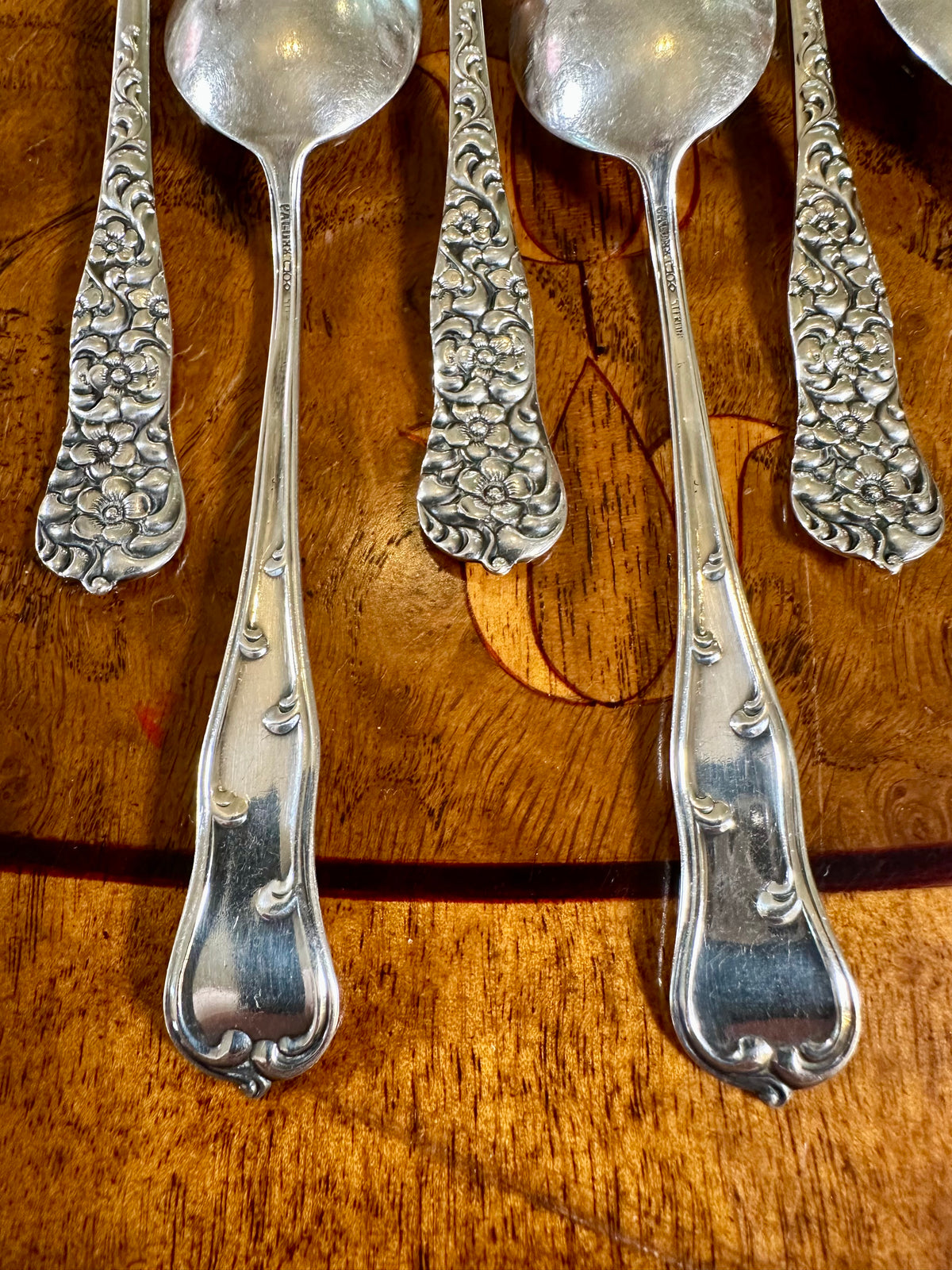Antique Dominick & Haff Rococo Sterling Silver Spoons, Set of 6 | c. 1888