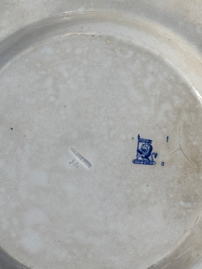 RESERVED - AMYLEA - Antique Don Pottery Blue & White Transferware Plate | Samuel Barker & Son | 8.25”