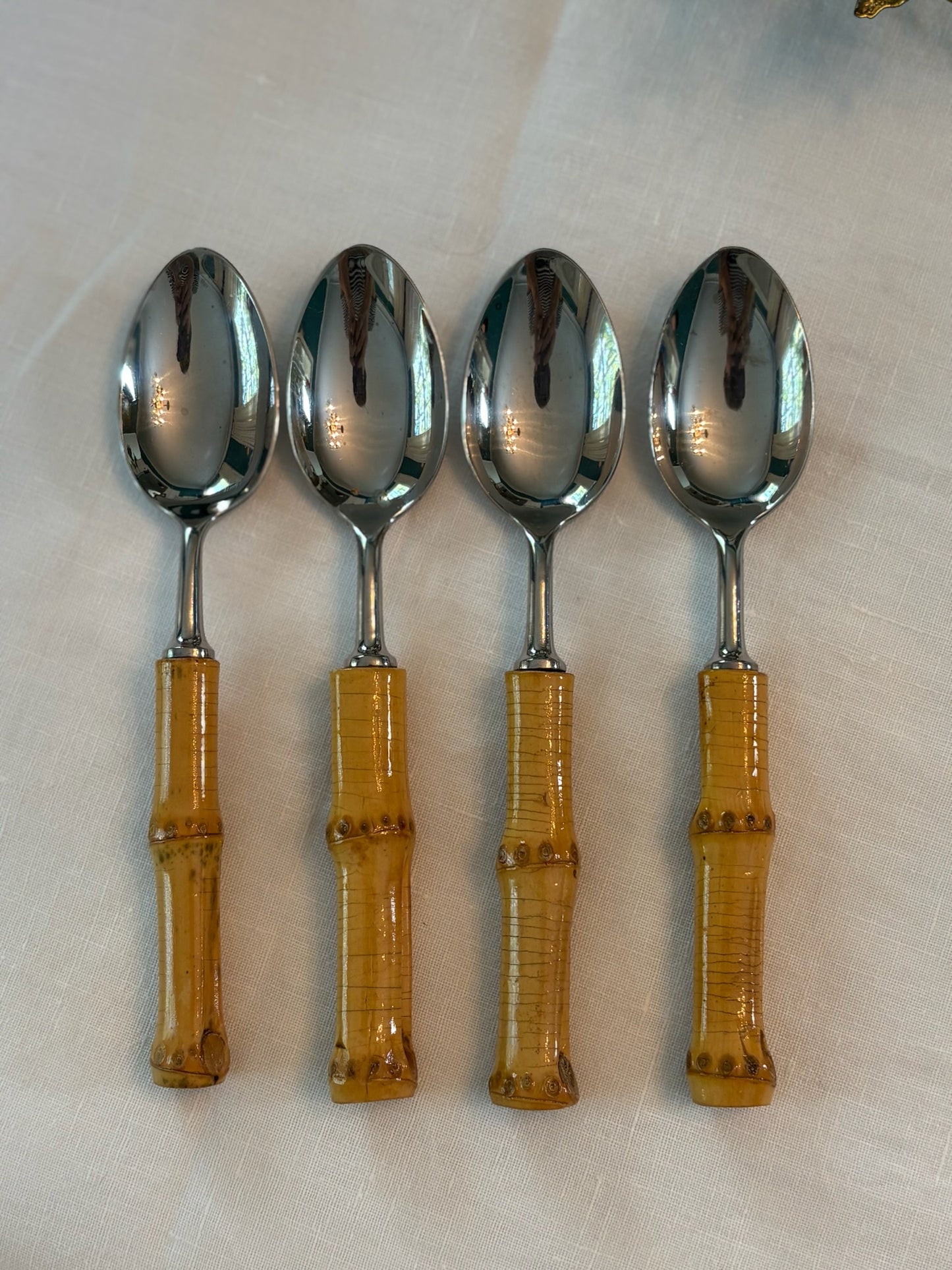 WCCR Charitable Item #165 | Vintage Bamboo Flatware Set | Service for 4 | 42 Pieces