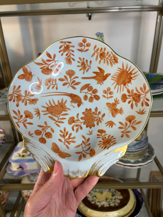 Mottahedeh Sacred bird and butterfly shell dish!
