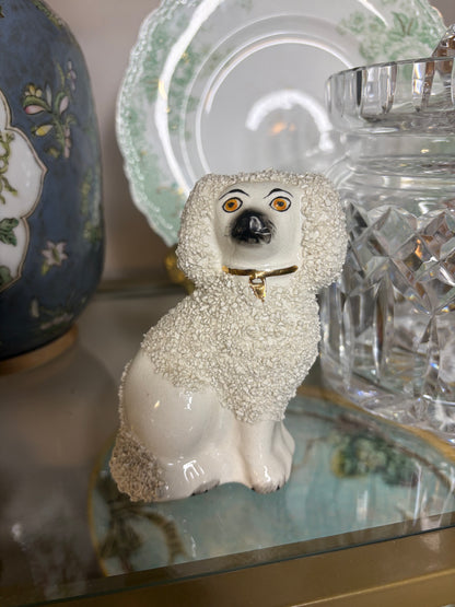 Antique Staffordshire confetti poodle!