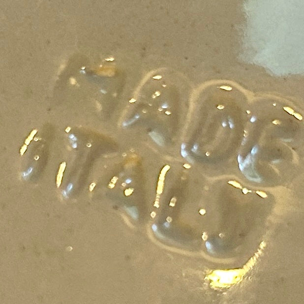 Vintage deviled egg majolica dish. Stamped made in Italy