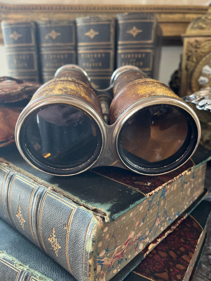 Antique French “Day & Night” Chevalier Paris Binoculars with Original Leather Case