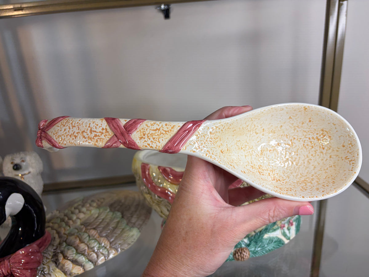 Beautiful Christmas goose tureen with ladle!