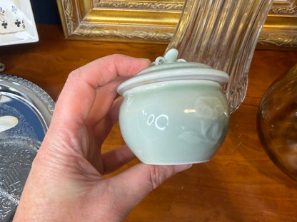 Sweetest celadon mini lidded jar!