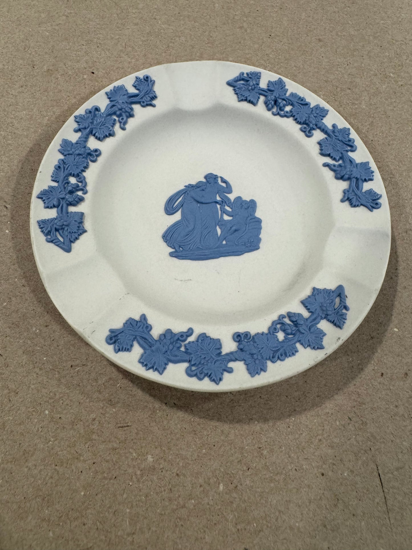 Wedgwood white and blue ashtray 4.5”